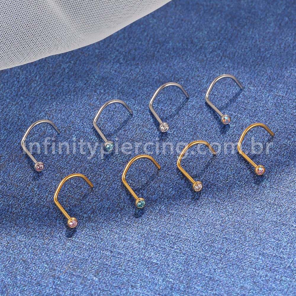 Piercing Nostril Titânio Zircônia