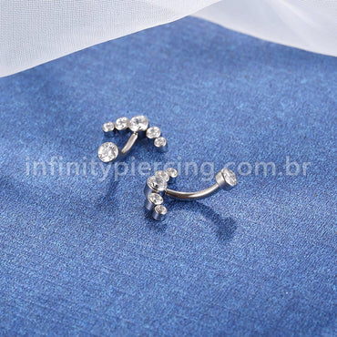 Piercing Banana Titânio Cluster Zircônia