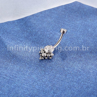 Piercing Banana Titânio Indiano Zircônia