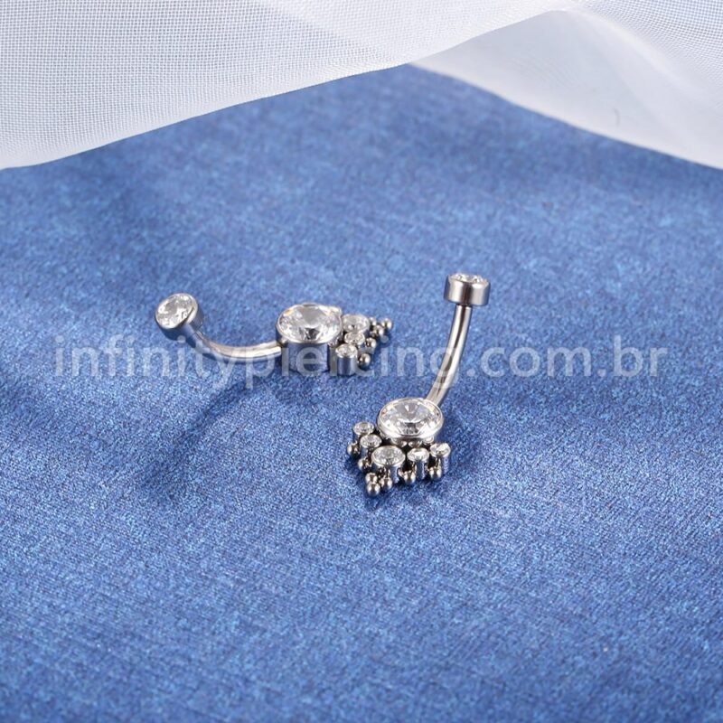 Piercing Banana Titânio Indiano Zircônia