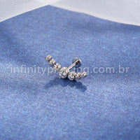 Piercing Labret Cluster Titânio Zircônia