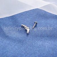 Piercing Labret Cluster Titânio Zircônia