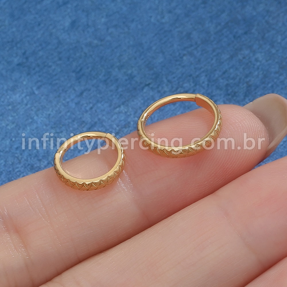 Piercing Argola Aço Cirúrgico Segmento Articulado Detalhado