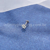Piercing Labret Titânio Flor Zircônia