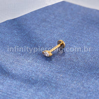Piercing  Labret Titânio Zircônia Oval