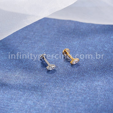 Piercing  Labret Titânio Zircônia Oval