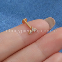 Piercing Labret Titânio Flor Trinity Zircônia