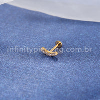 Piercing Labret Cluster Titânio Zircônia Cravejada