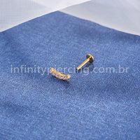 Piercing Labret Cluster Titânio Zircônia Cravejada