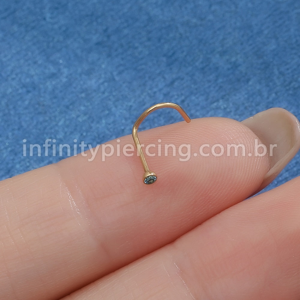 Piercing Nostril Aço Cirúrgico Ponto De Luz