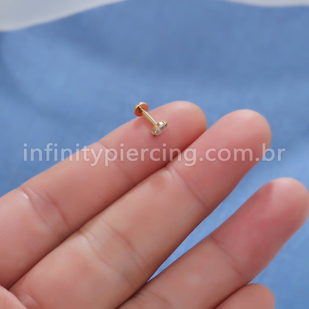 Piercing  Labret Titânio Zircônia Oval