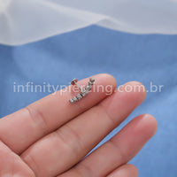 Piercing Labret Cluster Titânio Zircônia