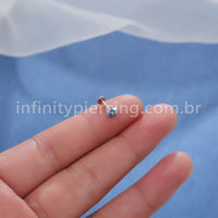 Piercing Labret Titânio Flor Zircônia