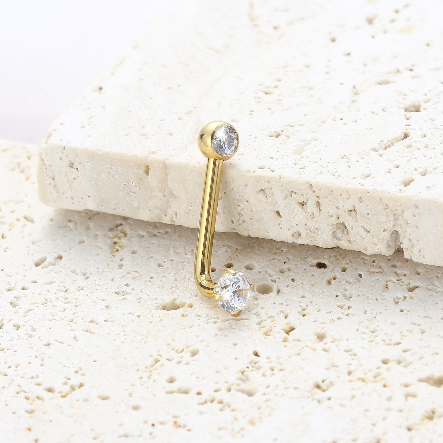 Piercing de Umbigo Titânio G23 Premium com Design Feminino Sofisticado