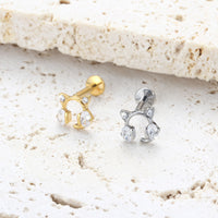 Piercing Labret Titânio G23 com Zircônia Brilhante