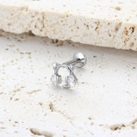 Piercing Labret Titânio G23 com Zircônia Brilhante