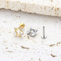 Piercing Labret Titânio G23 com Zircônia Brilhante