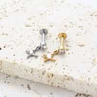Piercing Labret Titânio G23 Hipoalergênico com Estilo Contemporâneo