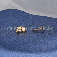Piercing Labret Titânio Detalhes Gota Zircônia