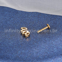Piercing Labret Titânio 4 Zircônias