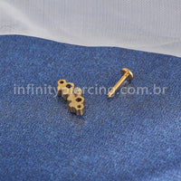 Piercing Labret Titânio Cluster Zircônias Cravejadas