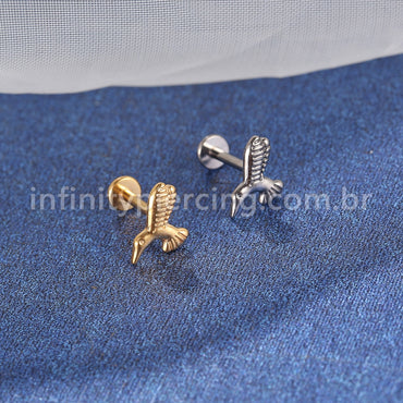 Piercing Labret Titânio Beija Flor