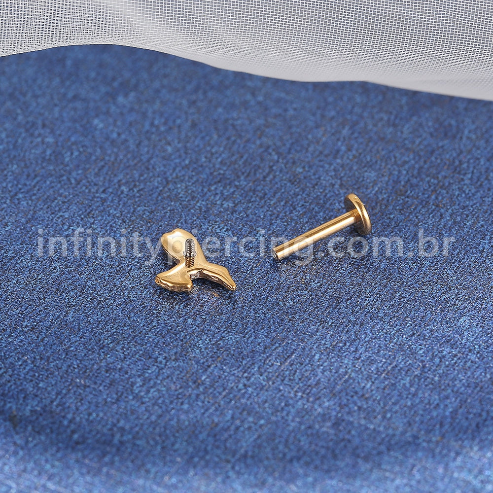Piercing Labret Titânio Beija Flor