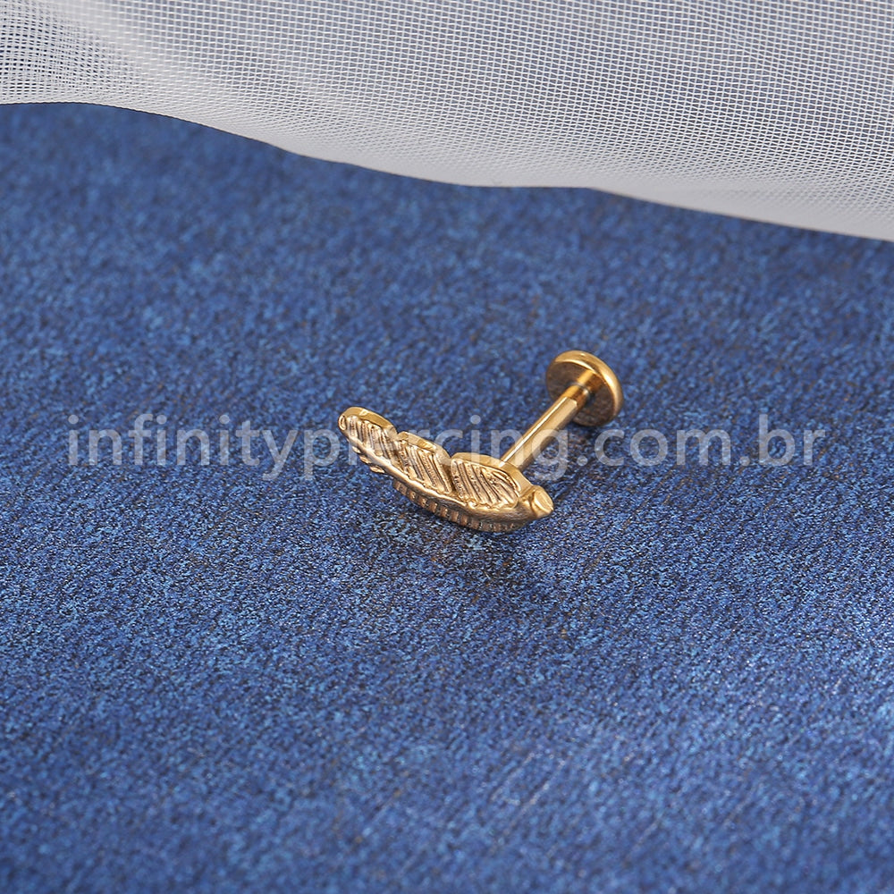 Piercing Labret Titânio Pena