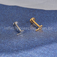 Piercing Labret Titânio Raio Rosca Interna
