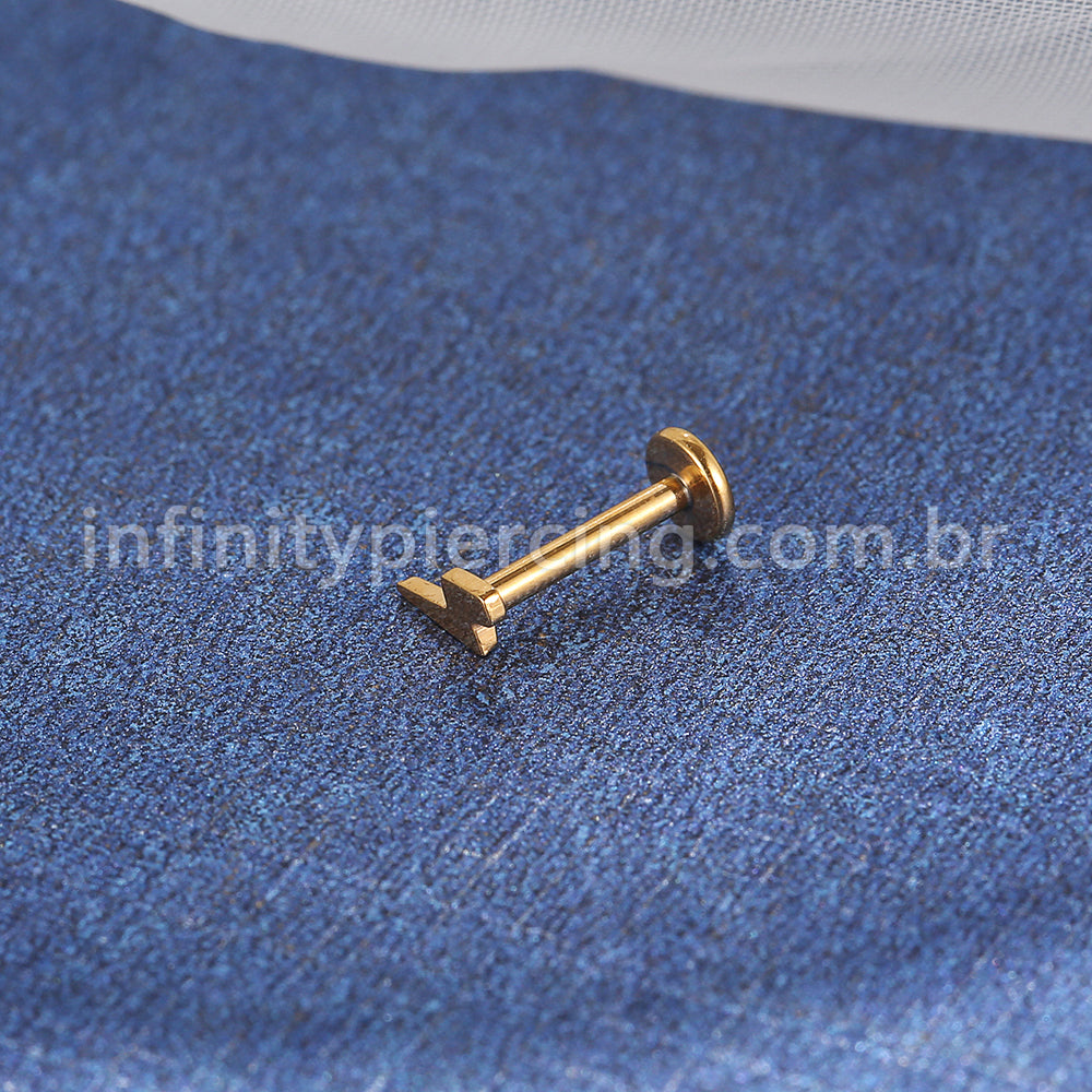 Piercing Labret Aço Cirúrgico Raio Zircônia