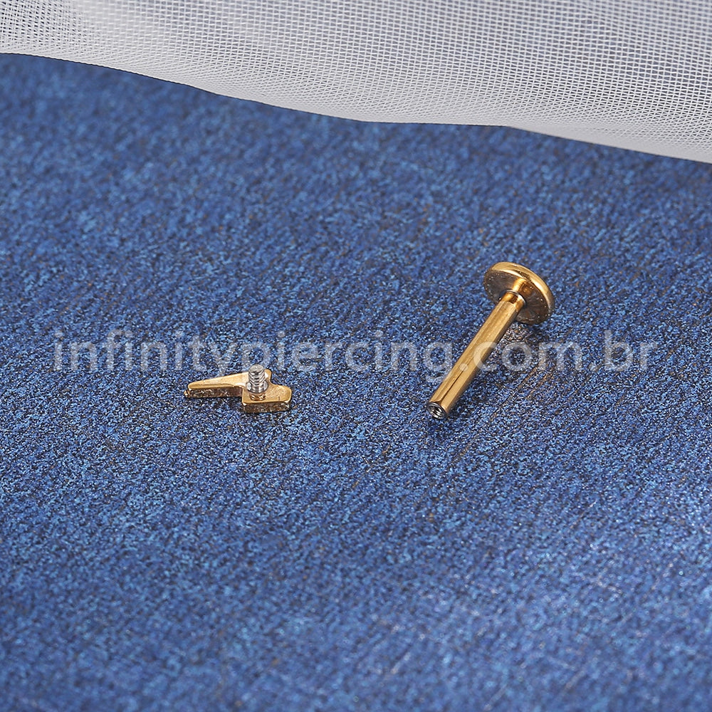 Piercing Labret Titânio Raio Rosca Interna