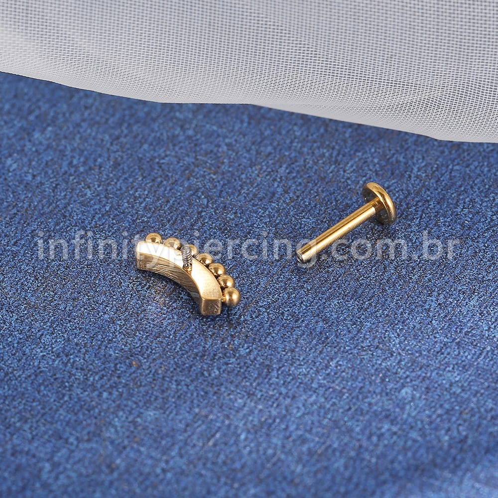 Piercing Labret Titânio Indiano Cluster Zircônias