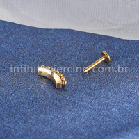 Piercing Labret Titânio Indiano Cluster Zircônias