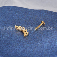 Piercing Labret Titânio Cluster Zircônias