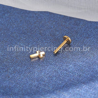Piercing Labret Titânio Cruz Rosca Interna