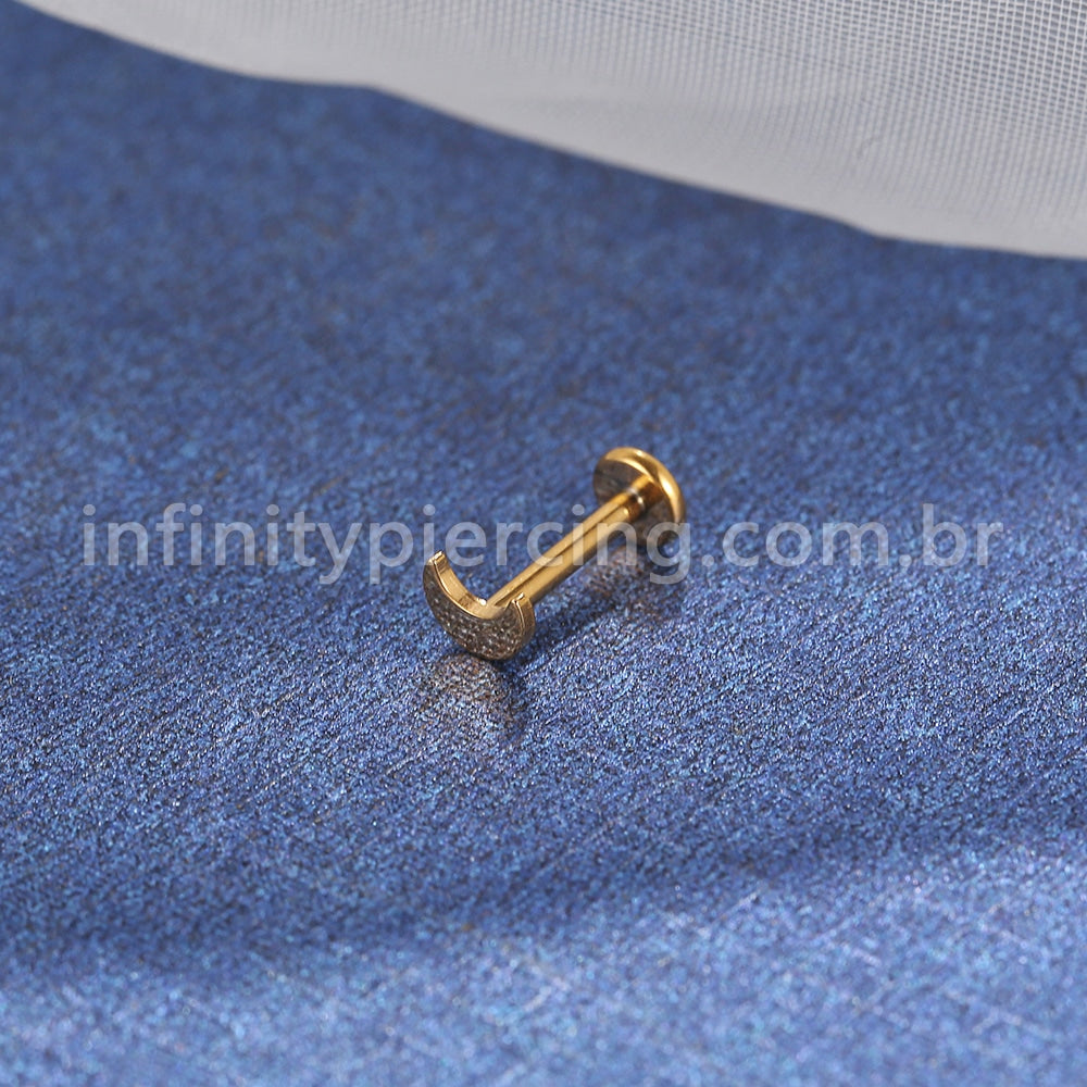 Piercing Labret Titânio Lua Rosca Interna