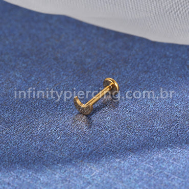 Piercing Labret Titânio Lua Rosca Interna