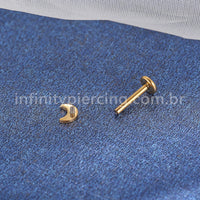 Piercing Labret Titânio Lua Rosca Interna