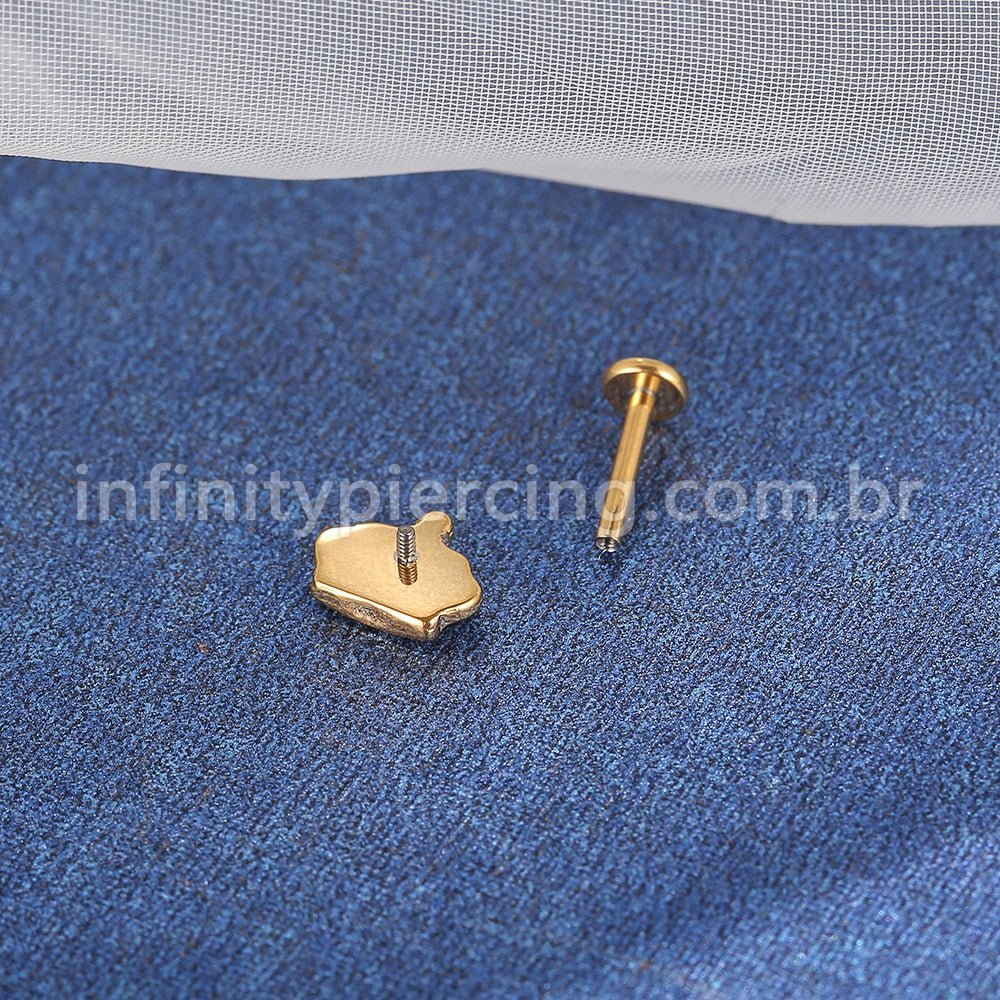 Piercing Labret Titânio Coroa