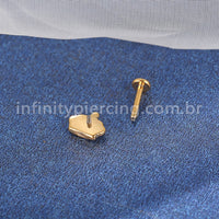 Piercing Labret Titânio Coroa