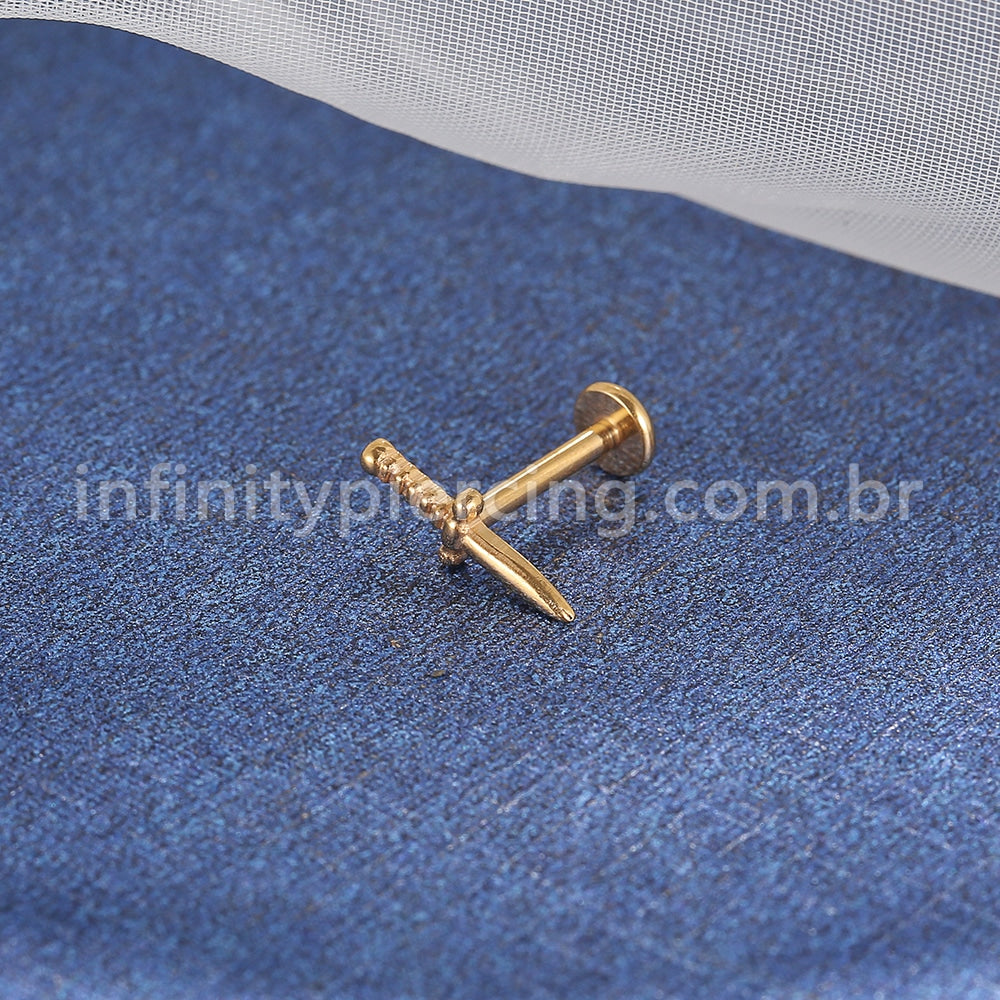 Piercing Labret Titânio Espada
