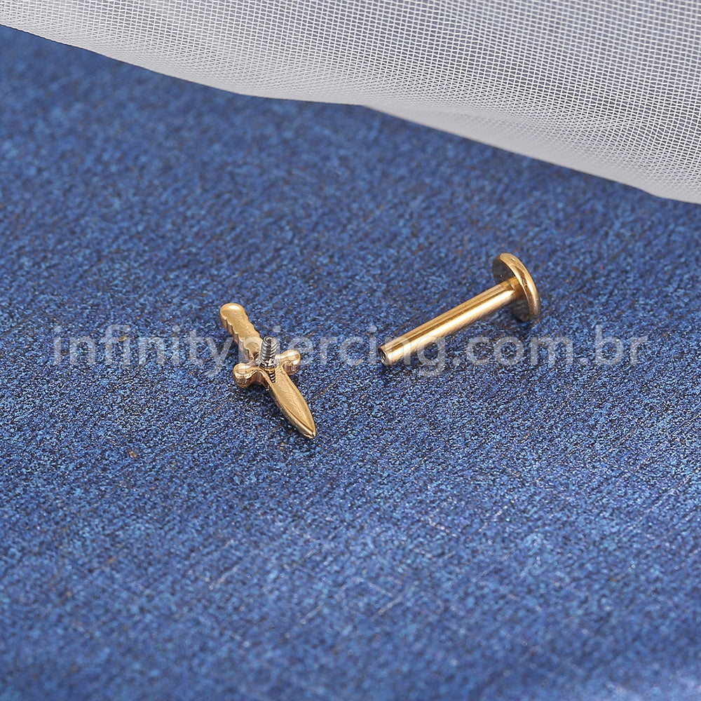 Piercing Labret Titânio Espada