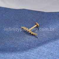 Piercing Labret Titânio Bolinhas Curvas