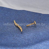 Piercing Labret Titânio Bolinhas Curvas