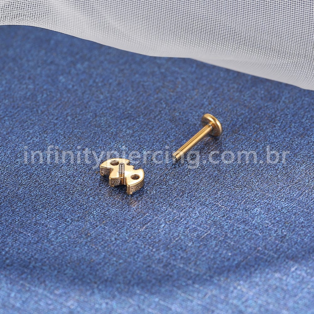 Piercing Labret Titânio 3 Zircônias