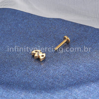 Piercing Labret Titânio 3 Zircônias