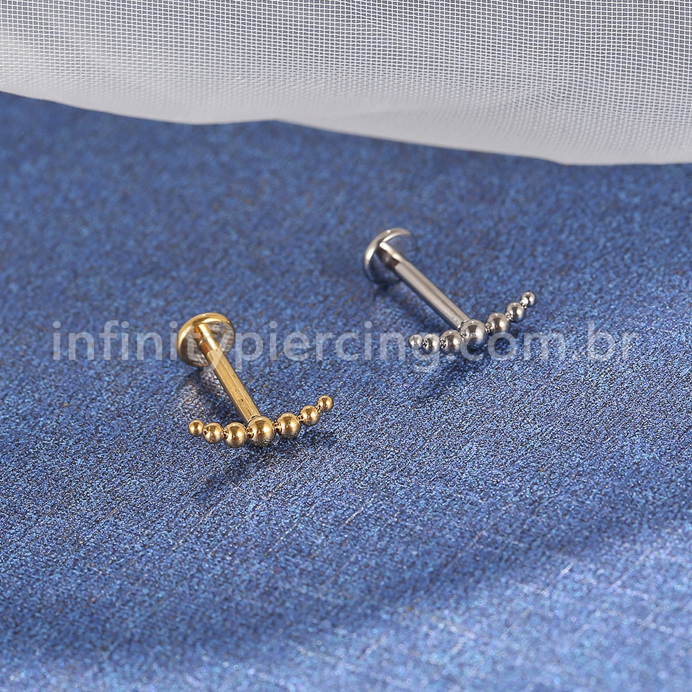 Piercing Labret Titânio Bolinhas