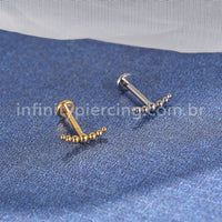 Piercing Labret Titânio Bolinhas