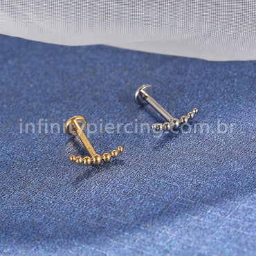 Piercing Labret Titânio Bolinhas