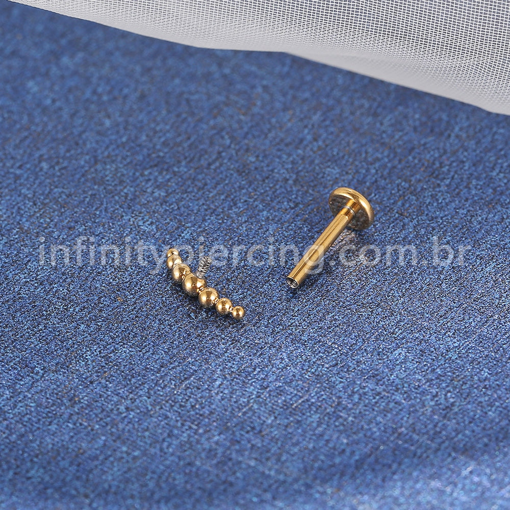 Piercing Labret Titânio Bolinhas